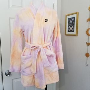 VS PINK Teddy Bear Robe *Fall In Love* XS/S Sorbet NWT *Special Edition Release*